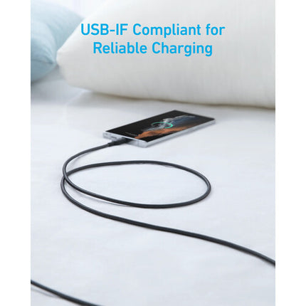 Anker 322 Cable USB-A a USB-C Trenzado Negro 3 Pies 15W 480Mb/s