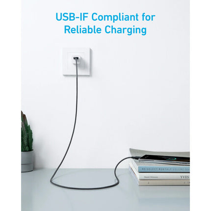 Anker 322 Cable USB-A a USB-C Trenzado Negro 10 pies 15W 480 Mb/s