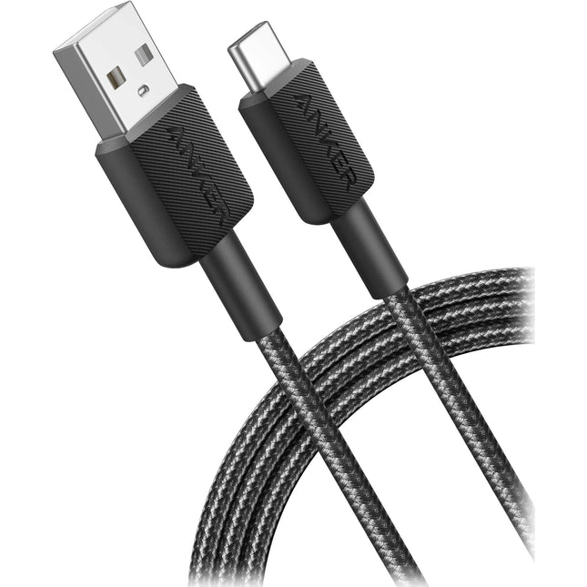 Anker 322 Cable USB-A a USB-C Trenzado Negro 10 pies 15W 480 Mb/s