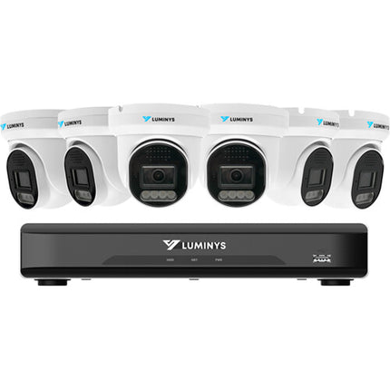 Luminys K56-8L1A2 NVR 8 Canales 2TB HDD Seis Cámaras Turret 5MP IR