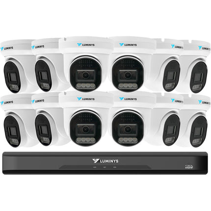 Luminys K5T-16L2A4 NVR 16 canales UHD 4K 4TB HDD 12 cámaras torre 5MP IP66