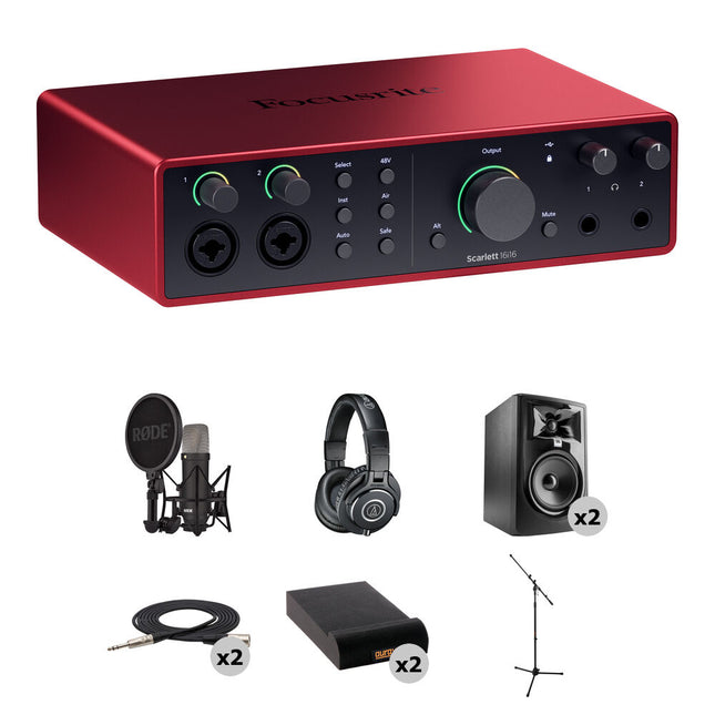 Focusrite Scarlett 16i16 USB-C Interfaz Audio MIDI 24 Bit 192 kHz Kit Estudios
