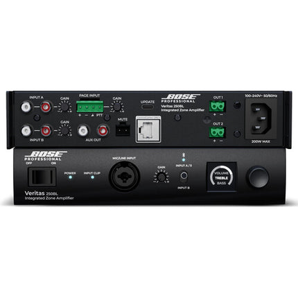 Bose Professional Veritas 250BL Amplificador de Zona Integrado y Mezclador Smart con Pantalla OLED Bluetooth y 30 Presets