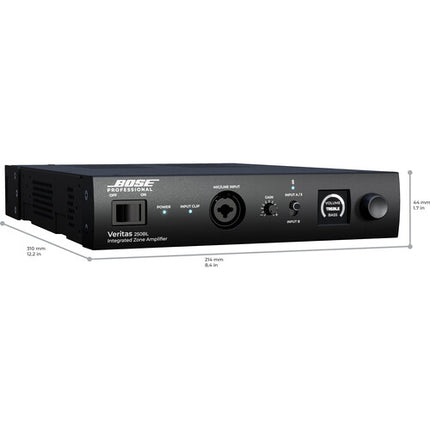 Bose Professional Veritas 250BL Amplificador de Zona Integrado y Mezclador Smart con Pantalla OLED Bluetooth y 30 Presets