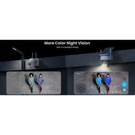 aosu SolarCam D1 Classic Cámara de Seguridad Solar 2K 3MP Visión Nocturna Pan Tilt