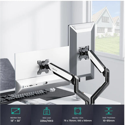 NearHub MA20 Soporte Doble para Monitor 13-32" con Ajuste 360° 21.3" Extensión