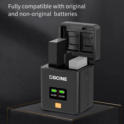 ZGCINE Cargador Dual Rápido para Baterías Canon LP-E17 con Pantalla OLED y Almacenamiento Tarjetas