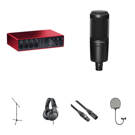 Focusrite Scarlett 18i16 USB-C Interfaz de Audio MIDI 24-Bit 192 kHz con Micrófono Condensador AT2020
