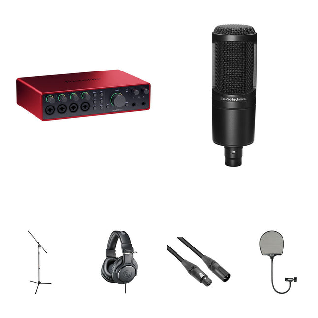 Focusrite Scarlett 18i16 USB-C Interfaz de Audio MIDI 24-Bit 192 kHz con Micrófono Condensador AT2020
