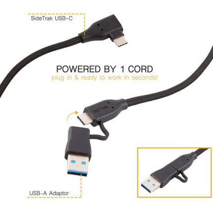 Luxor SideTrak Cable USB tipo C con Adaptador USB A Integrado 46 cm 30 AWG