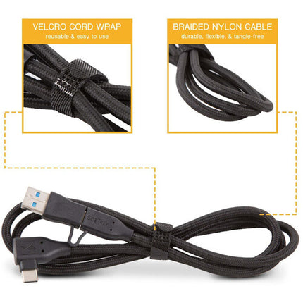 Luxor SideTrak Cable USB tipo C con Adaptador USB A Integrado 46 cm 30 AWG