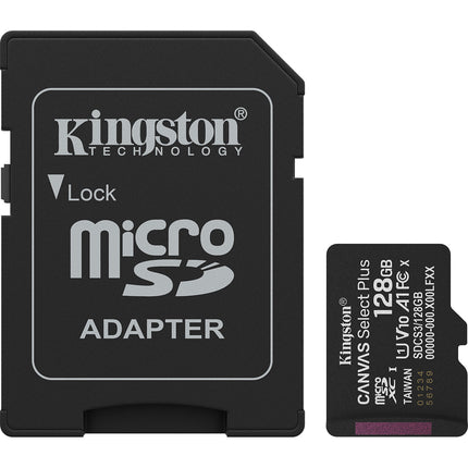 Kingston 128GB Canvas Select Plus microSDXC UHS-I Clase 10 con Adaptador SD
