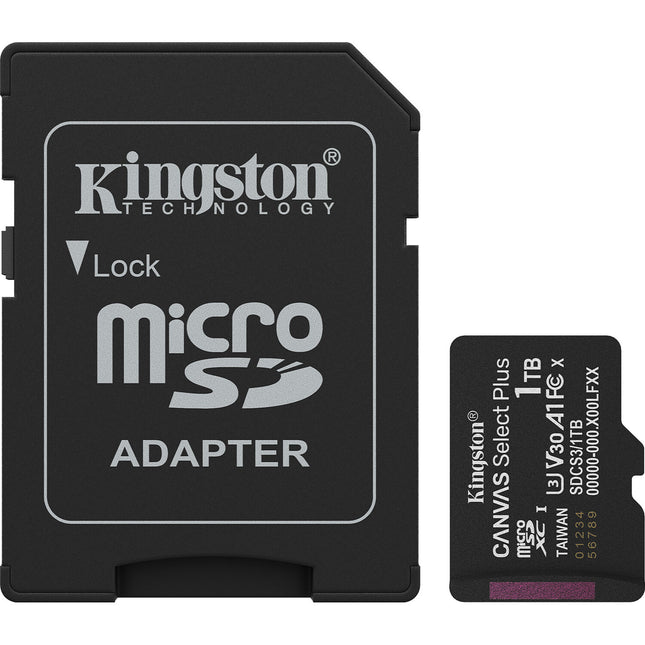 Kingston 1TB Canvas Select Plus microSDXC UHS-I 150 MB/s con Adaptador SD