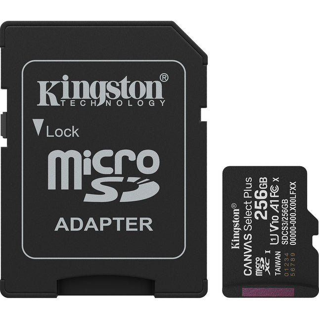 Kingston 256GB Canvas Select Plus Tarjeta microSDXC UHS-I 150MB/s Adaptador SD