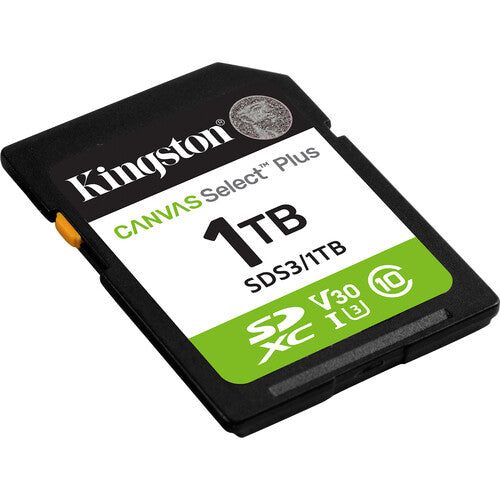 Kingston 1TB Canvas Select Plus Tarjeta de Memoria SDXC UHS-I V30 U3 Clase 10 150 MB/s Lectura