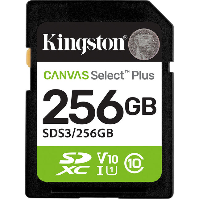 Kingston 256GB Canvas Select Plus Tarjeta de Memoria SDXC UHS-I Velocidad 100MB/s Resistente Agua IPX7
