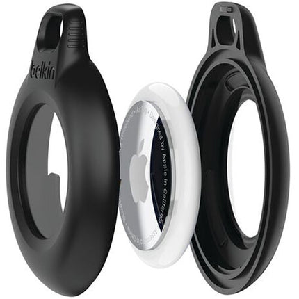 Belkin Funda Impermeable para AirTag con Llavero Negro y Ventana Transparente