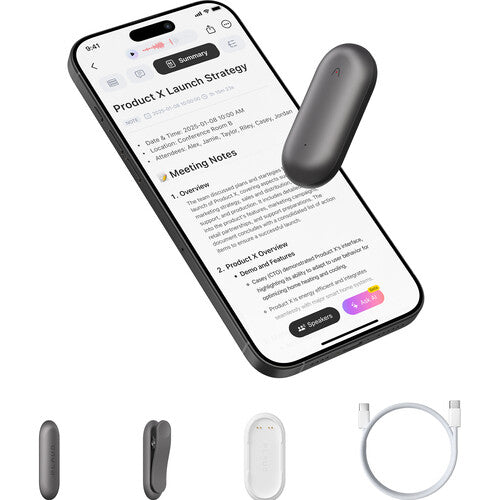 PLAUD AI NotePin Cosmic Gray Grabadora AI 64GB 20 Horas Uso Variado
