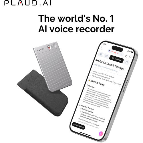 Grabadora de voz PLAUD AI NOTE 64GB 30 horas con funda MagSafe plata