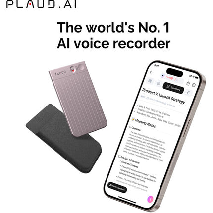 PLAUD AI NOTE Grabadora de Voz 64GB 30 Horas con Funda MagSafe Starlight