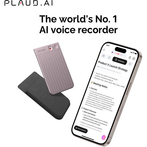 PLAUD AI NOTE Grabadora de Voz 64GB 30 Horas con Funda MagSafe Starlight