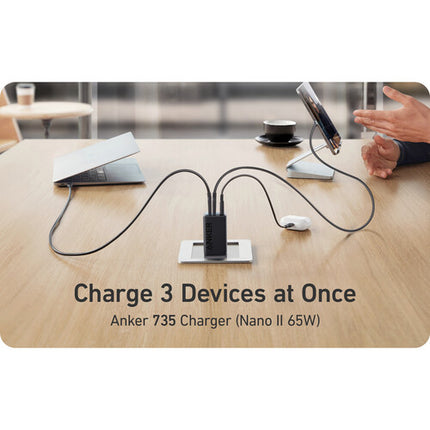 Anker PowerPort III Cargador de Pared 65W 3 Puertos USB-C y USB-A