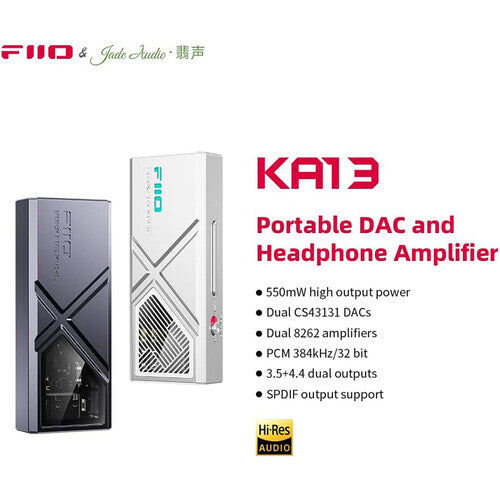 FiiO KA13 Amplificador y DAC portátil 550mW Doble CS43131 PCM 384kHz