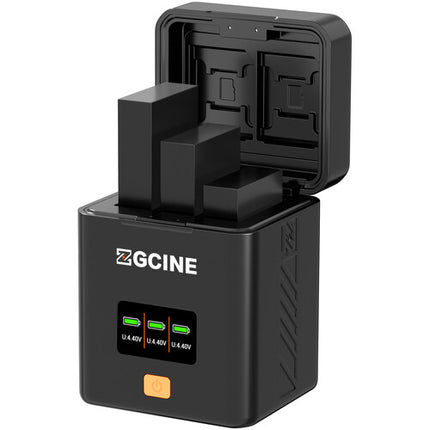 ZGCINE PS-G13 Estuche de Carga 3 Bahías para Baterías GoPro HERO13 con Pantalla OLED y Carga Rápida