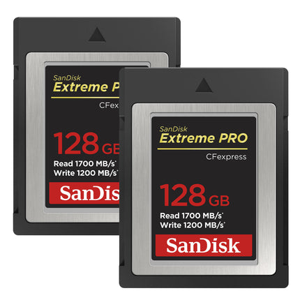 SanDisk Extreme PRO CFexpress Tipo B Tarjeta de Memoria 128GB 1700MBs 1200MBs 2-Pack