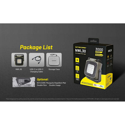 Nitecore NWL30 Linterna Outdoor 3000 Lúmenes 2700-6500K Luz Ajustable USB-C