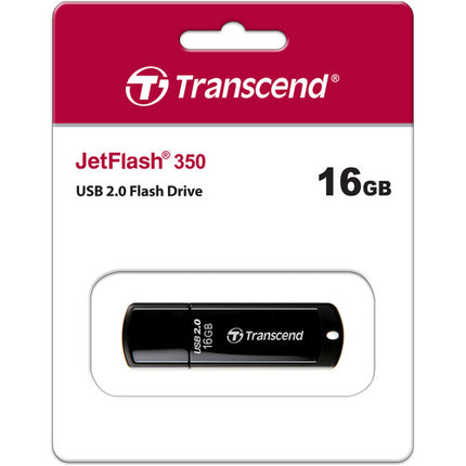 Transcend 16GB JetFlash 350 Memoria USB 2.0 Negra Slim Portátil
