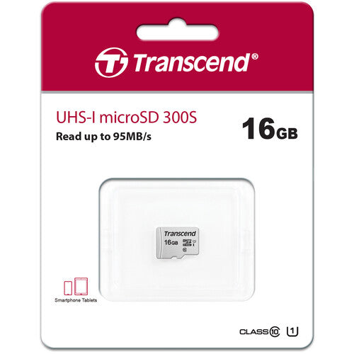 Transcend 16GB 300S microSDHC UHS-I Clase 10 Velocidad 95 MB/s