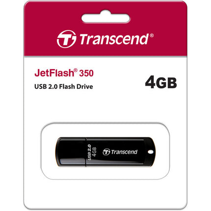 Transcend JetFlash 350 Memoria USB 2.0 4GB Negra Slim portátil