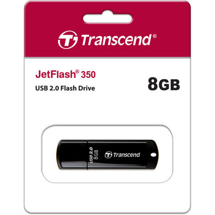 Transcend 8GB JetFlash 350 Memoria USB 2.0 Negra Slim Portátil
