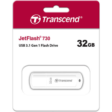 Transcend 32GB JetFlash 730 Pendrive USB 3.1 Gen 1 Blanco 5 Años
