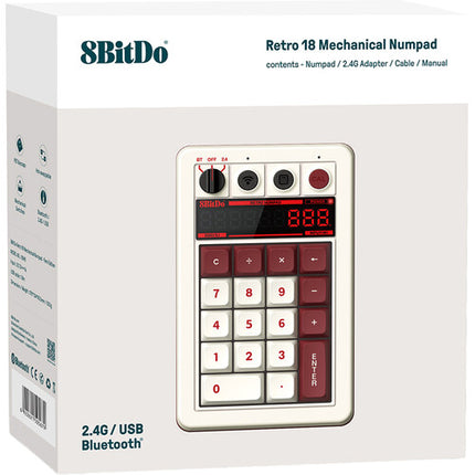 8BitDo Retro Wireless Famicon Edition Teclado Mecánico 18 Teclas Bluetooth 160H