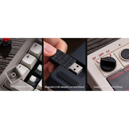8BitDo Retro Wireless Famicon Edition Teclado Mecánico 18 Teclas Bluetooth 160H