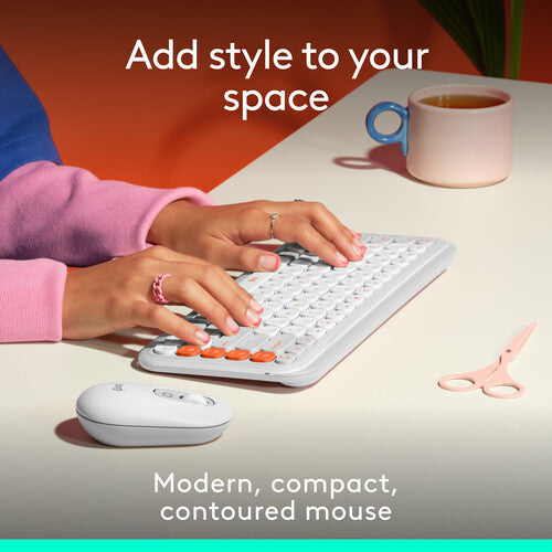 Logitech POP Ratón Inalámbrico Off-White Sensor Óptico 400 dpi Bluetooth