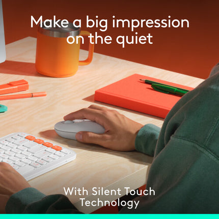 Logitech POP Ratón Inalámbrico Off-White Sensor Óptico 400 dpi Bluetooth