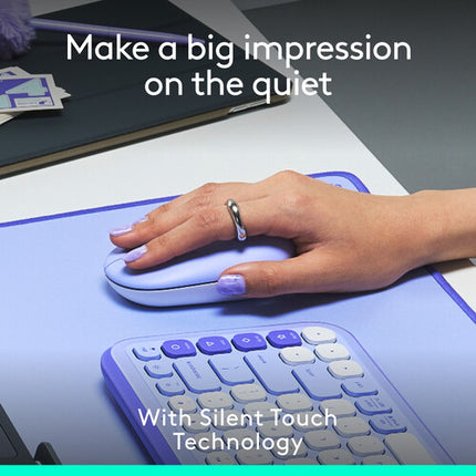 Logitech POP Ratón Inalámbrico Lilac Bluetooth 400 dpi 4 Botones