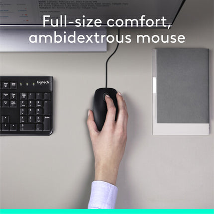 Logitech MK120 teclado y ratón óptico cómodo conexión plug-and-play