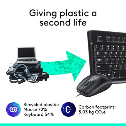 Logitech MK120 teclado y ratón óptico cómodo conexión plug-and-play