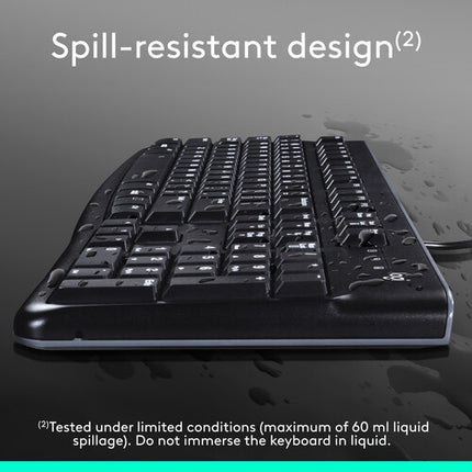 Logitech MK120 teclado y ratón óptico cómodo conexión plug-and-play