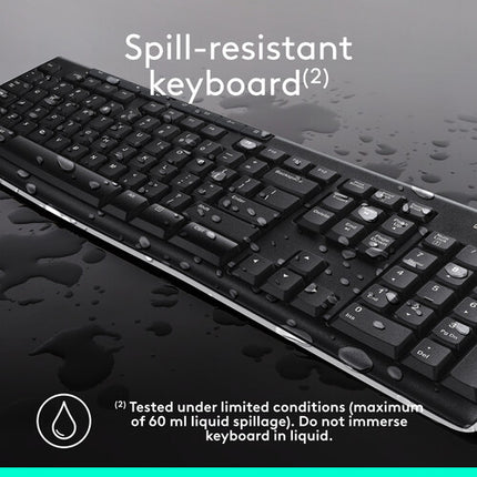 Logitech MK270 Combo teclado inalámbrico y ratón 2.4 GHz compacto ergonómico negro