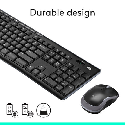Logitech MK270 Combo teclado inalámbrico y ratón 2.4 GHz compacto ergonómico negro