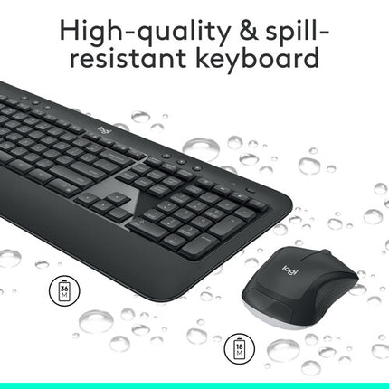 Logitech MK540 Teclado y Ratón Inalámbricos 2.4 GHz Alcance 10m