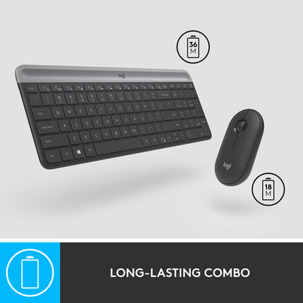 Logitech MK470 Teclado y Ratón Inalámbrico Slim 2.4GHz Negro