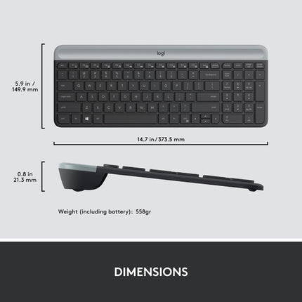 Logitech MK470 Teclado y Ratón Inalámbrico Slim 2.4GHz Negro