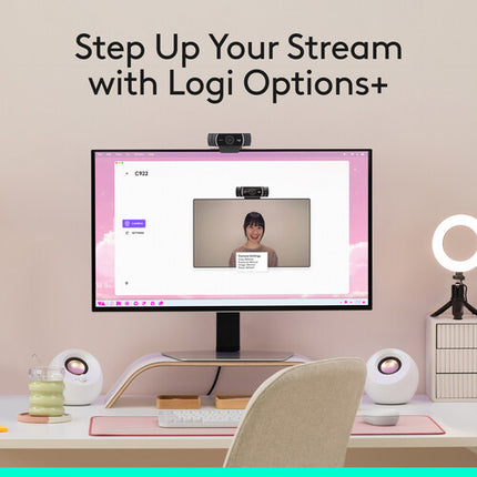 Logitech C922 Pro Stream Webcam Full HD 1080p 78° Gran Angular Trípode Ajustable