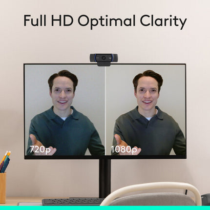 Logitech C920s HD Pro Webcam con luz premium Litra Glow 1080p 78° angular